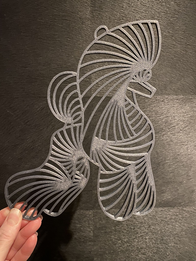 3D - Poodle English Puppy Silver Sparkle