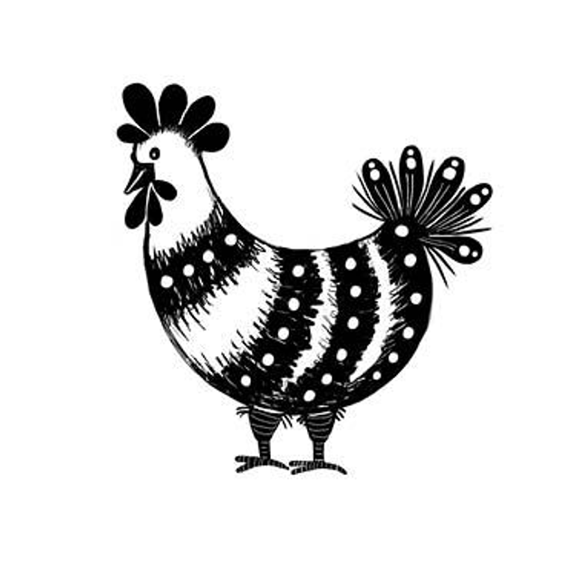 Stempel Huhn Helga & Hulda 6x6cm in 2 Richtungen