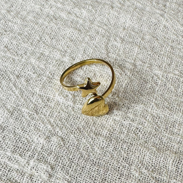 Ring hart/ster goud 