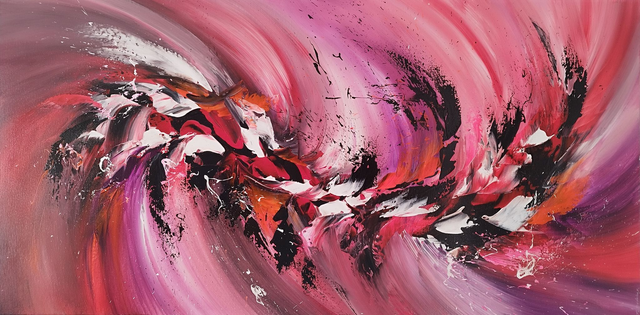 Art contemporain - tableau abstrait coloré œuvre d'art originale signée