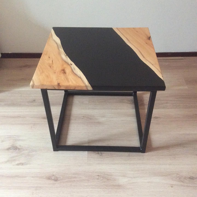 Epoxy Bijzettafel Zwart