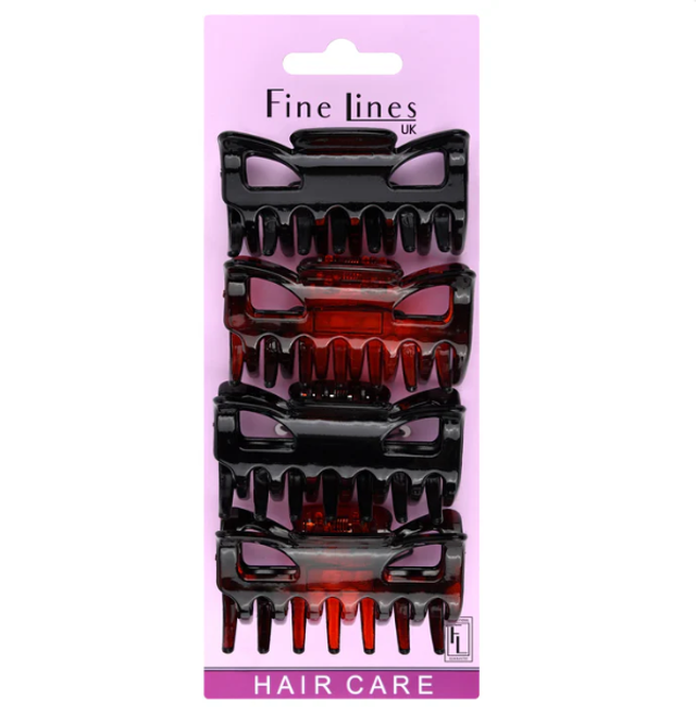 Fine Lines Claw Clip 6 cm, 4 Pcs (6161) 