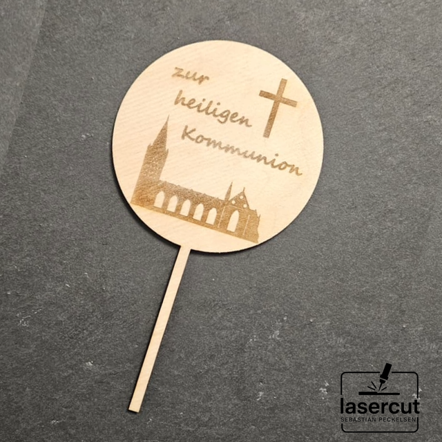 Kleiner Torten Blumen Deko Stecker mit dem Paderborner Dom