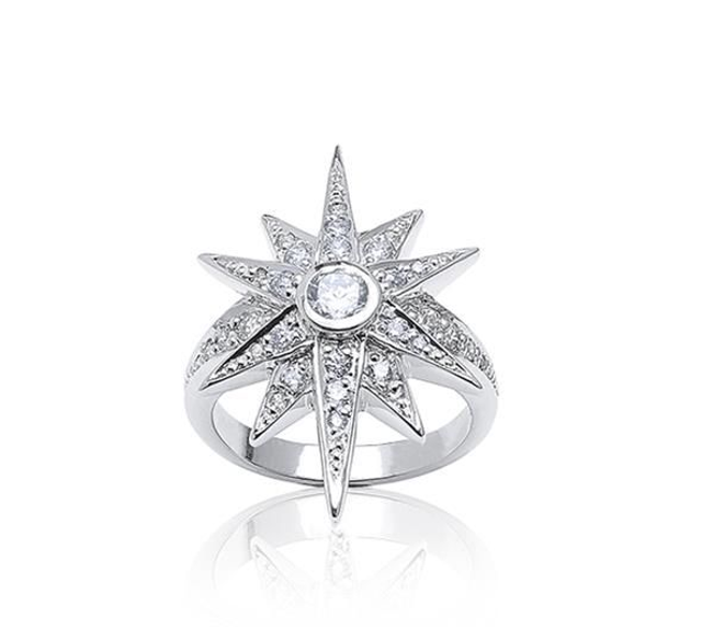 Ring “Ster” – sterling zilver 925 met 31 zirkonia’s