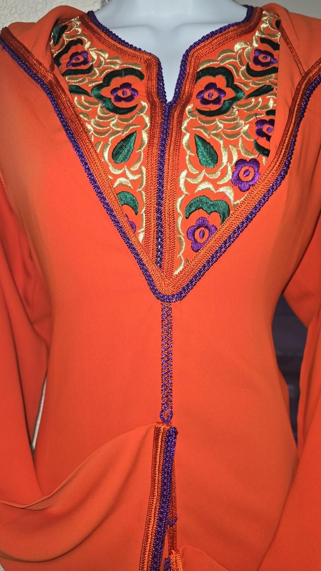 Jellaba 2p orange taille L 