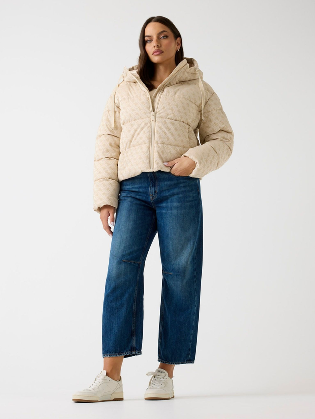 34762592 - GUESS Piumino cropped logo 4G con cappuccio