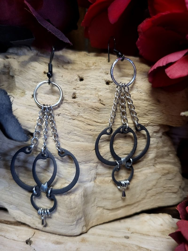 Boucles d&#039;Oreilles Néo Circlips &quot;Rosace d&#039;Acier&quot;