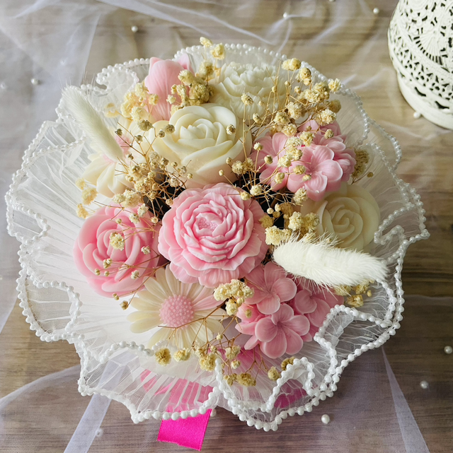 Bouquet rose parfum fleur de coton 