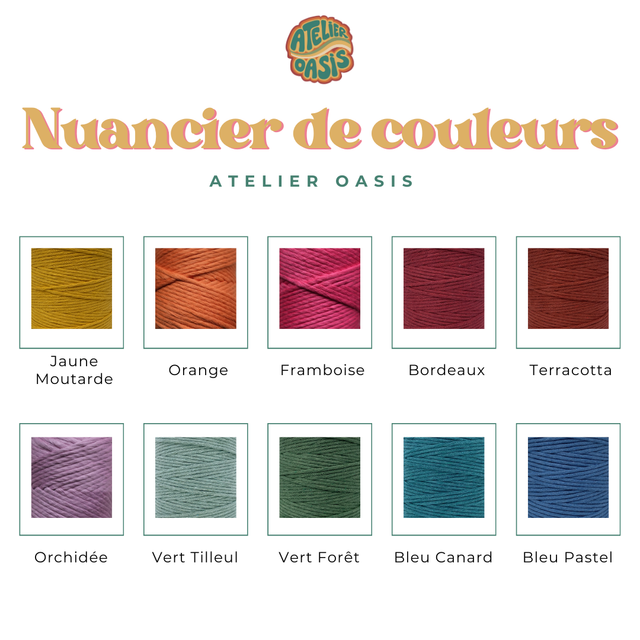 Mini macramé bicolore pour rétroviseur - diffuseur d'huile essentielle