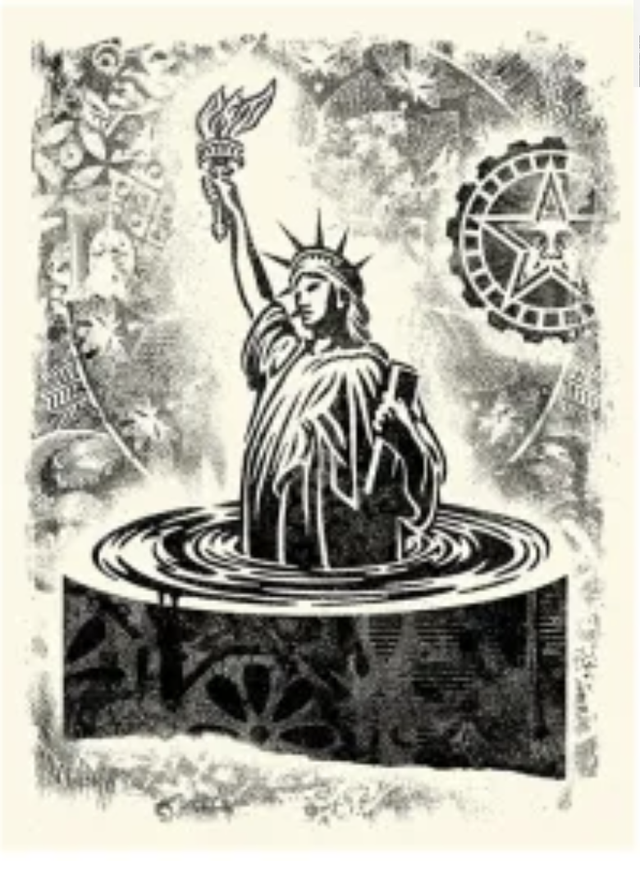 Shepard Fairey - Liberty Damaged Stencil Series  - 400ex - 2017