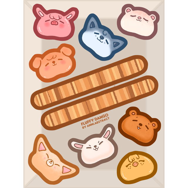 SKZ | FLUFFY DANGO Kiss-Cut Vinyl Sticker Sheet