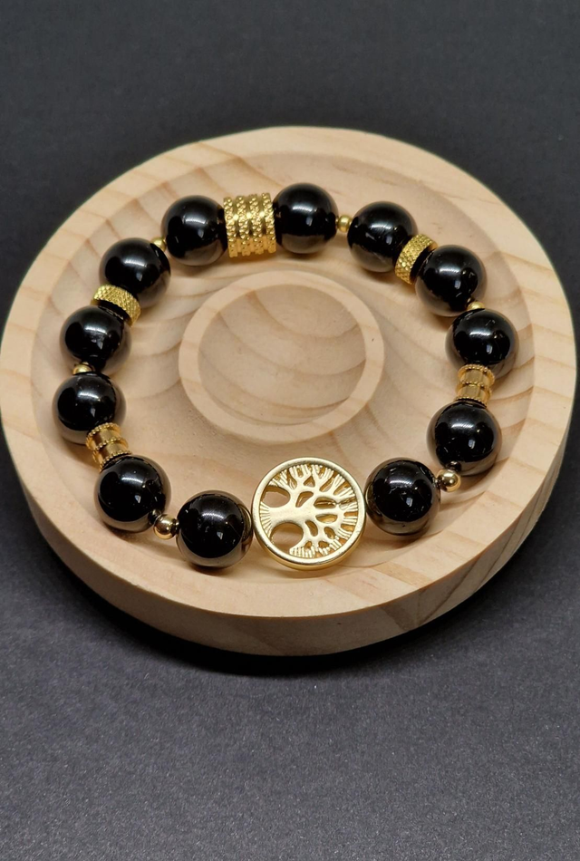 Bracelet Tourmaline noire XL en 1,2 cm