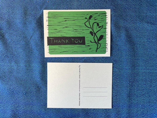 Thank You Postcard Green