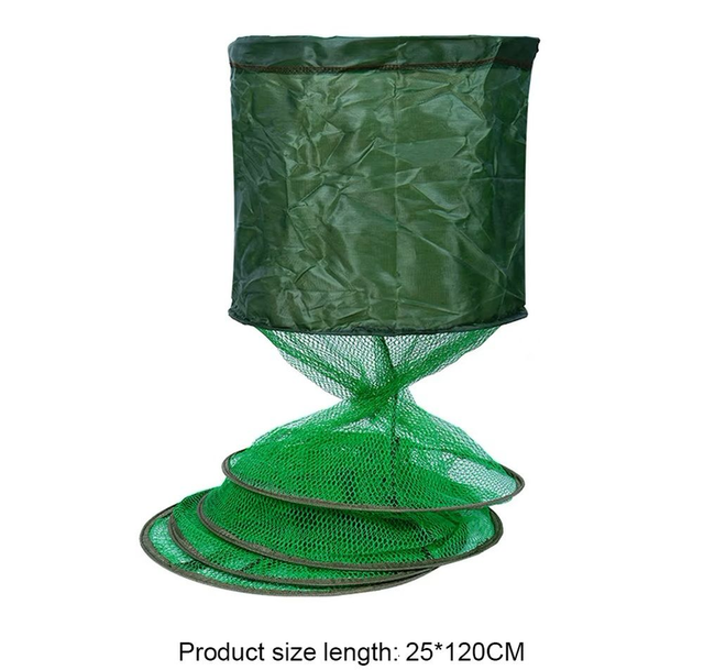 Filets de pêche à mailles en nylon portable, accessoires de pêche, 25x120