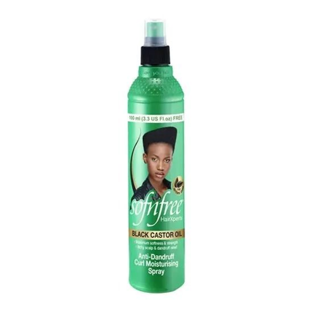 Sofn&#039;free  Black castor Oil Anti-Dandruff Curl Moisturising Spray 350 ml  
