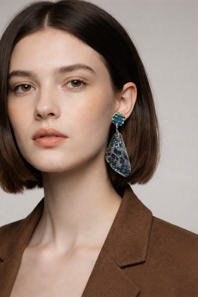 Boucles papillon grand modèle - Collection Iris électrique