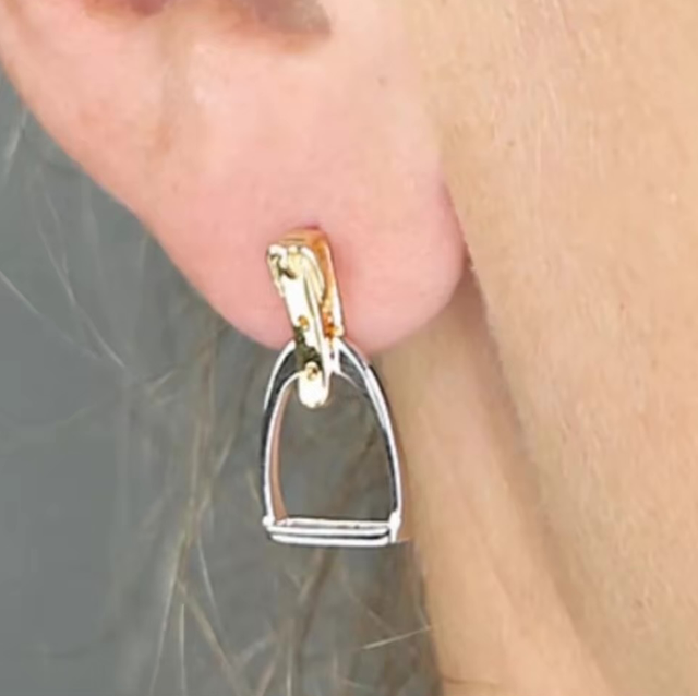 Women's 925 Silver Plated Stirrup Earrings - Fashion Accessory
