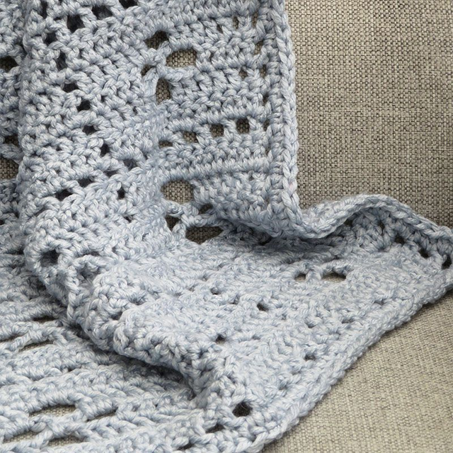 Ledikantdeken Vintage Blue Chunky