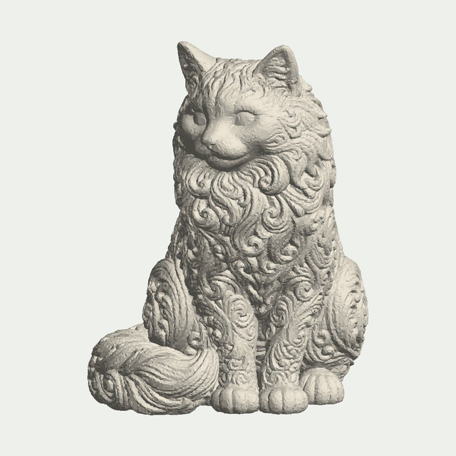 Sitting Ragdoll Cat Statue