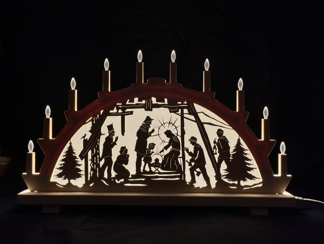 Schwibbogen Motiv „Erzgebirgische Weihnachtskrippe“ 65cm