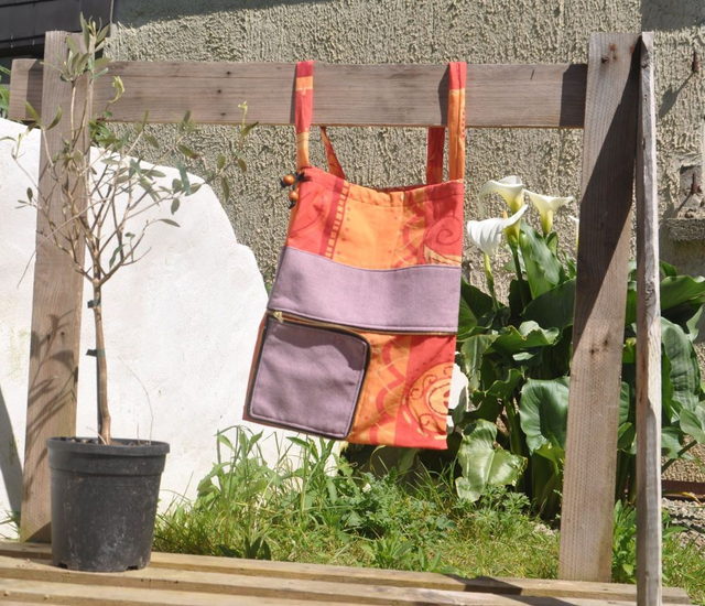 Sac extensible "orange - rouge"