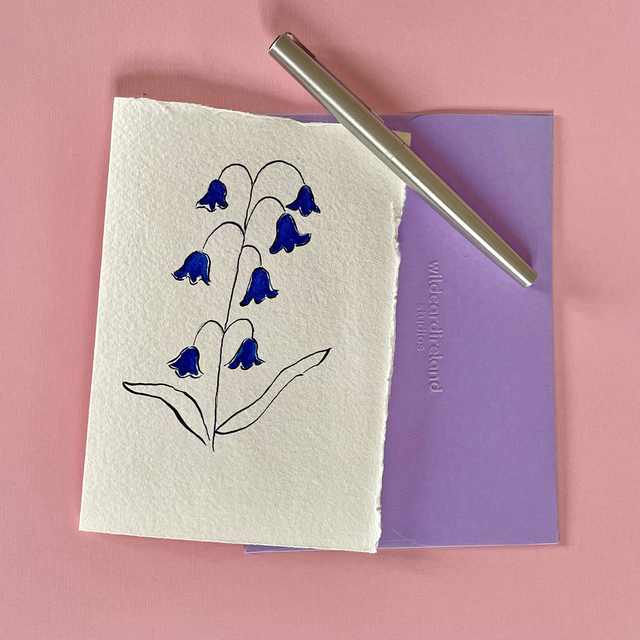 Hand Painted Cards: Note set, card set, greeting cards made with handmade Cotton Paper
