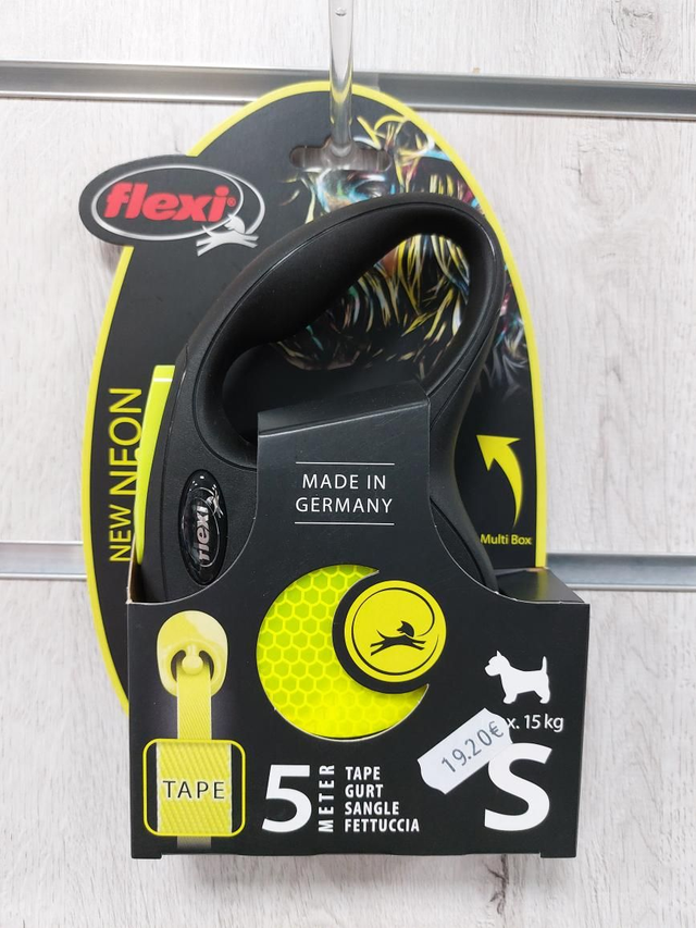Correa extensible de cinta (Flexi neon) S max 15 kg 