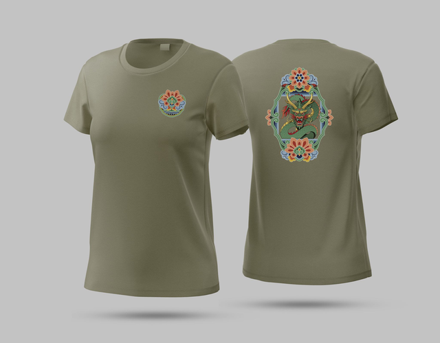 T-shirt Dancheong 단청 - FEMME Kaki