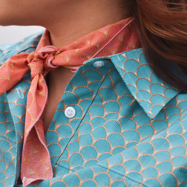 Chemise Junasole - Ecailles turquoise