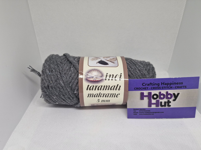 Inci Taramali Makrame 5mm - Dark Grey