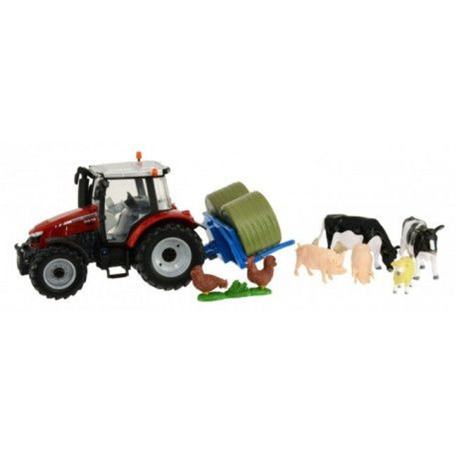 TRACTEUR MINIATURE MASSEY FERGUSON 5612 avec ANIMAUX et ACCESSOIRES BRITAINS 43205