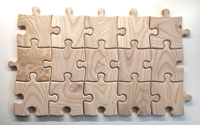 Dessous de verres puzzle frêne x3