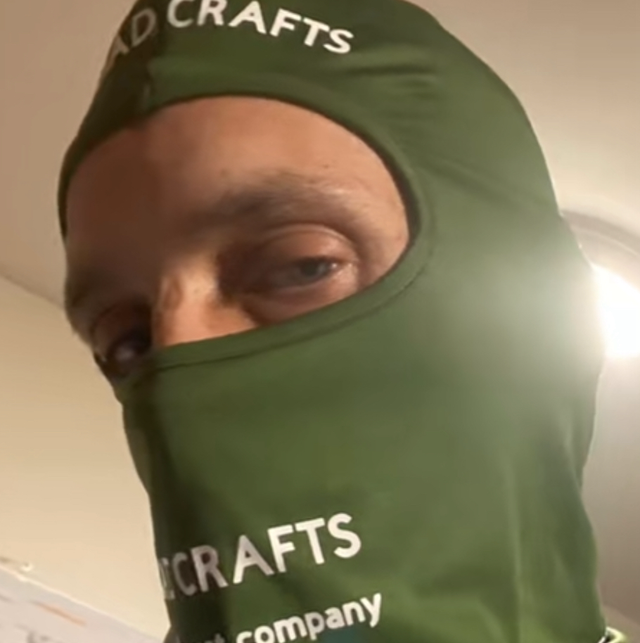 Customised motorbike face covering with your text