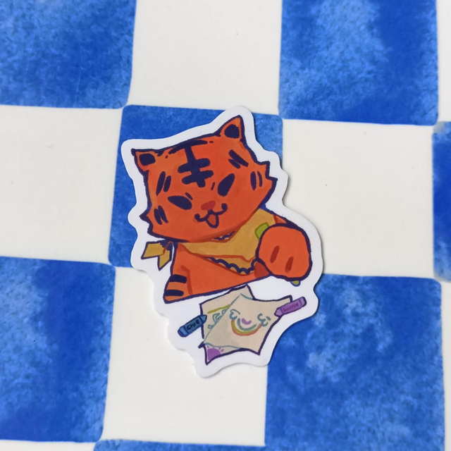 drawing tigers - transparent sticker