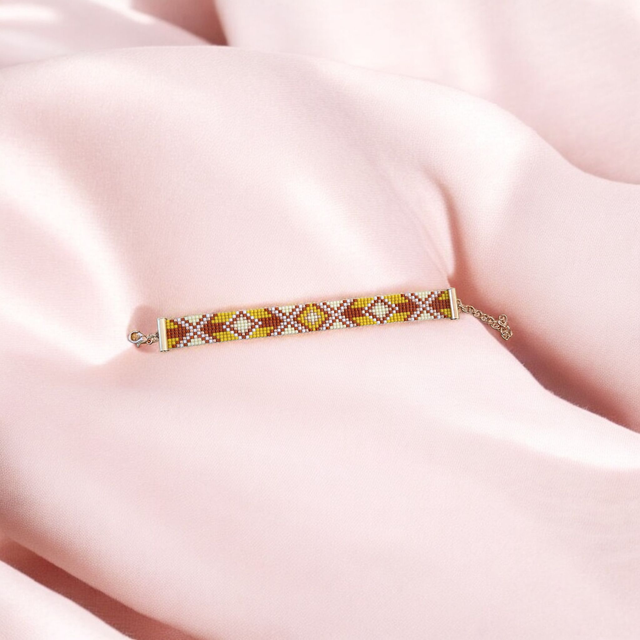 Bracelet tons jaune et caramel