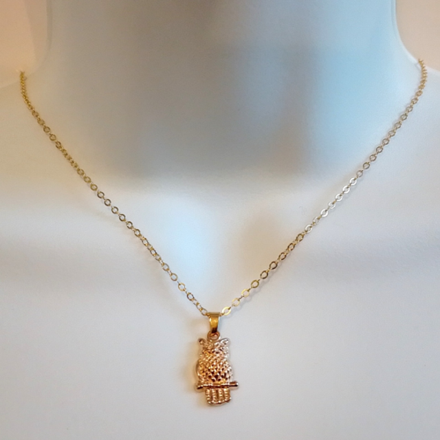 Ladies Handmade 18" Gold Coloured Owl Pendant Necklace - 3 Styles 