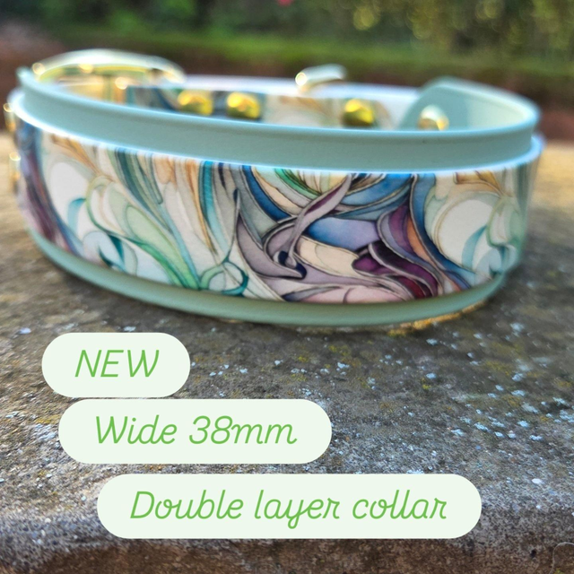 Sage green 38mm wide x to fit 13-16 inch double layer biothane collar