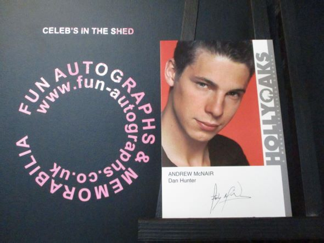 Andrew McNair (Dan Hunter) Original Pre-Print Hollyoaks 6x4 Cast Card