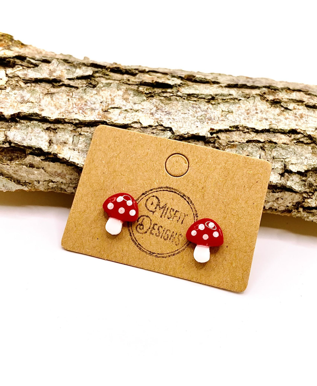 Toadstool stud earrings