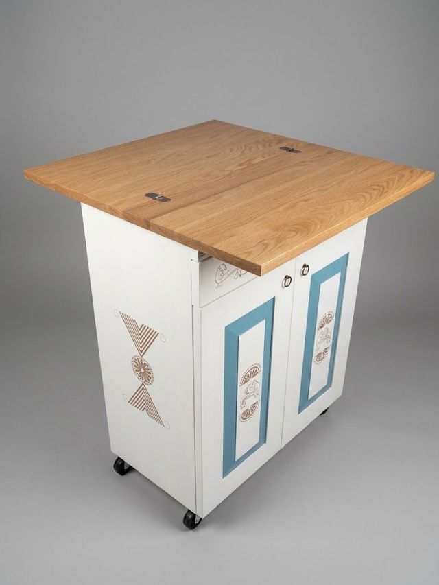 "Tiria" Mobile cucina in arte Sarda con rotelle