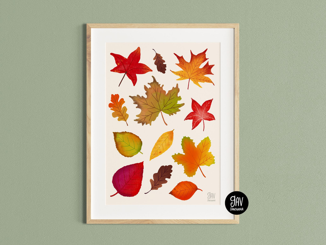 Autumn leaves wall art
