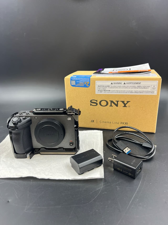 Sony FX30 E-Mount Camera + SmallRig Cage, Battery, Original Box &amp; Paperwork