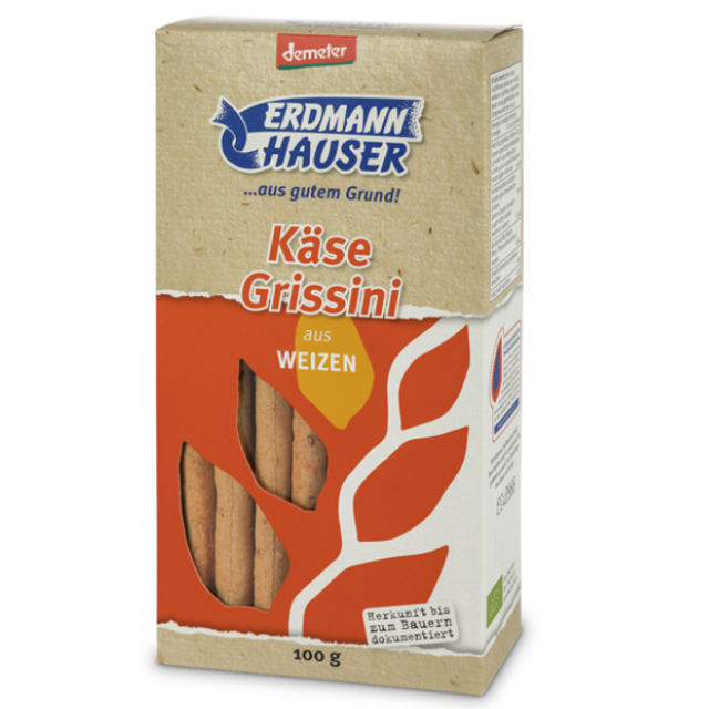 Erdmann Käse Grissini 100g Packung