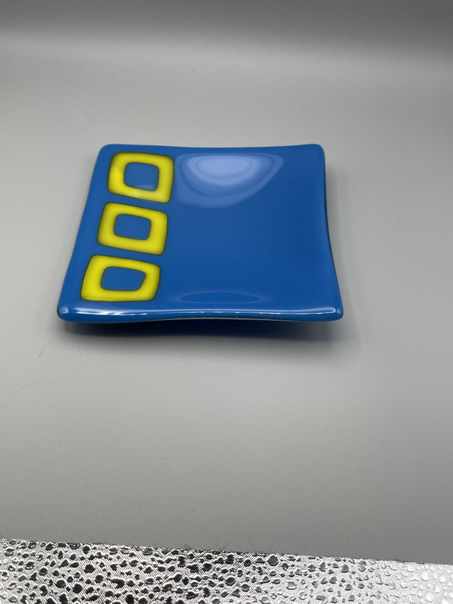 Blue &amp; Yellow Square Dish