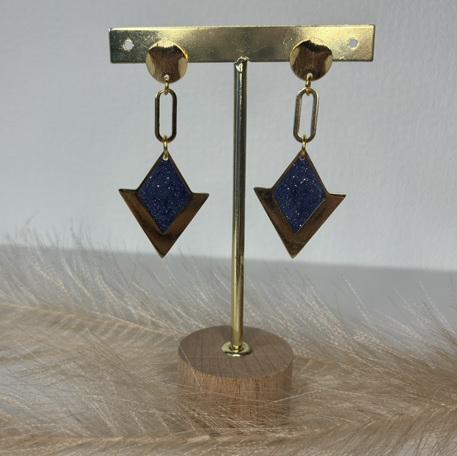 Boucles d’oreilles noire pailletée