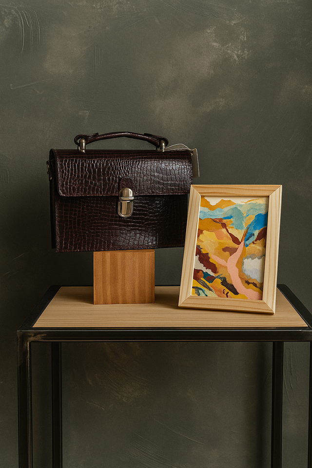 Petit Cartable cuir bordeaux