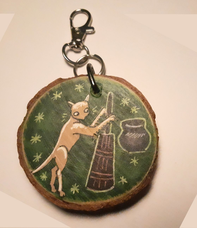 BM63 breloque chat médiéval 