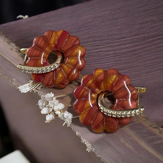 Pampilles interchangeables artisanales avec créoles en acier inoxydable