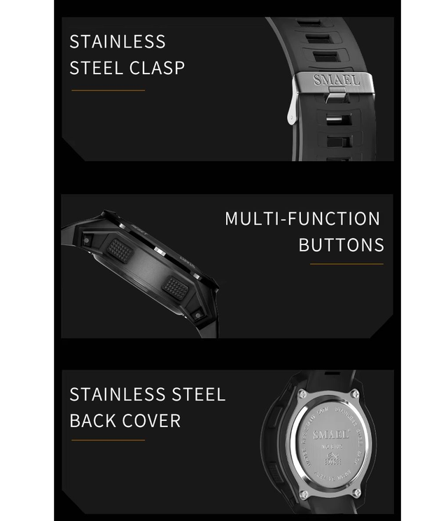 Montres de sport numérique pour hommes