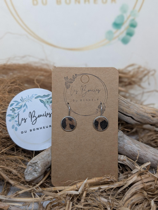 Boucles d'oreilles puces léopard pu105